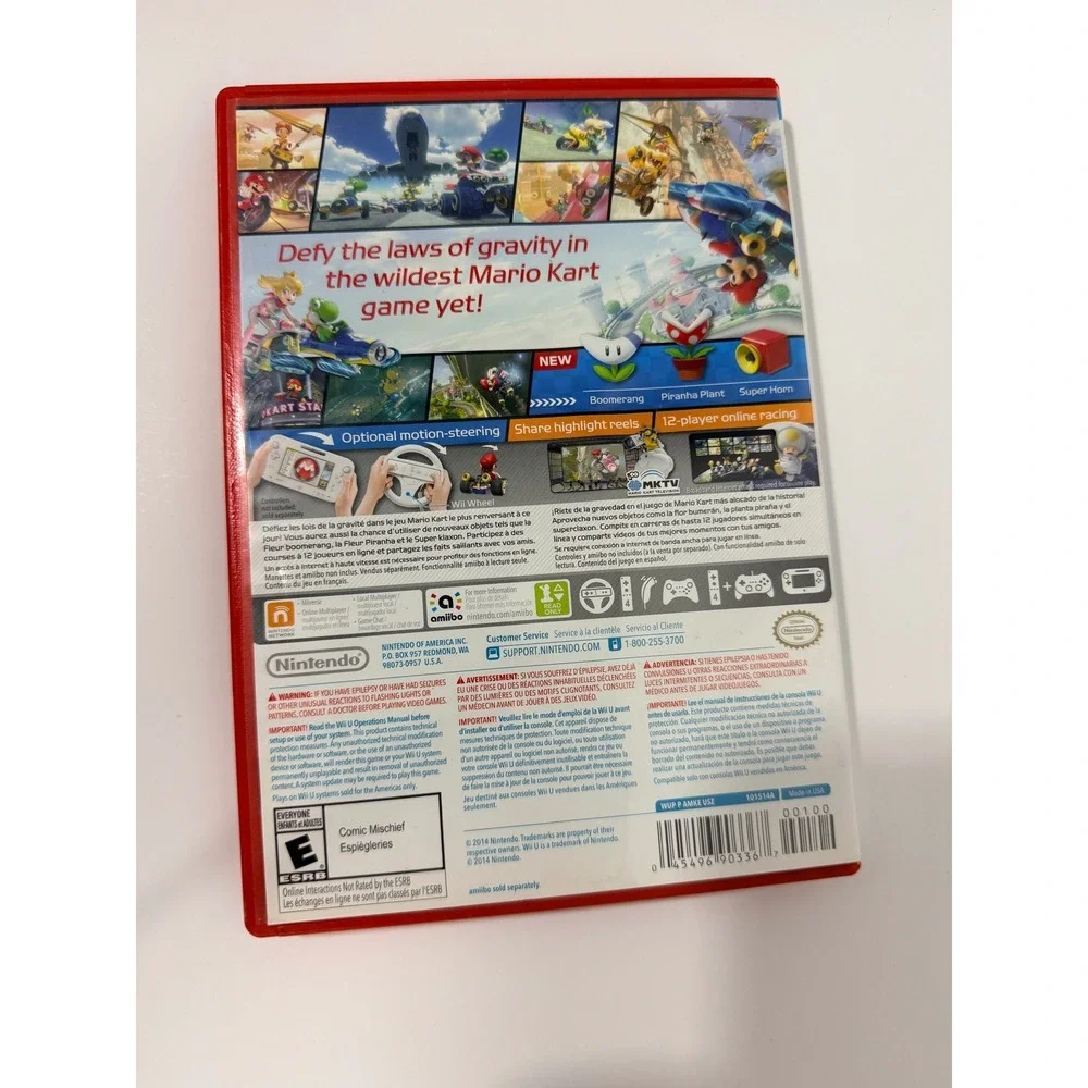 Nintendo Mario Kart 8 Wii U Game Red Case Good CIB Racing Anti-Gravity